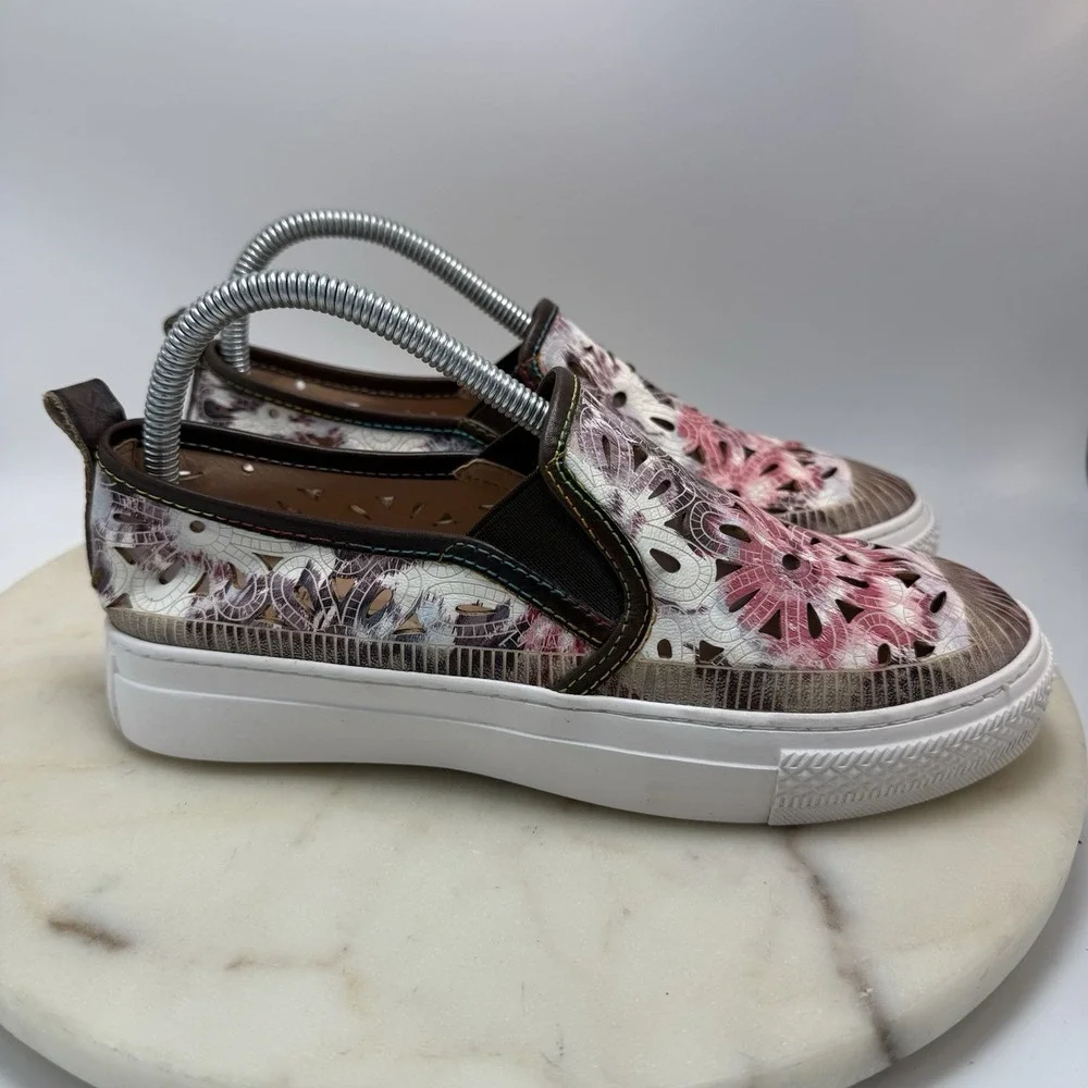 L'Artiste Spring Step Denofeden Loafer Sneaker Floral Cutout Women's EU 39/US 8